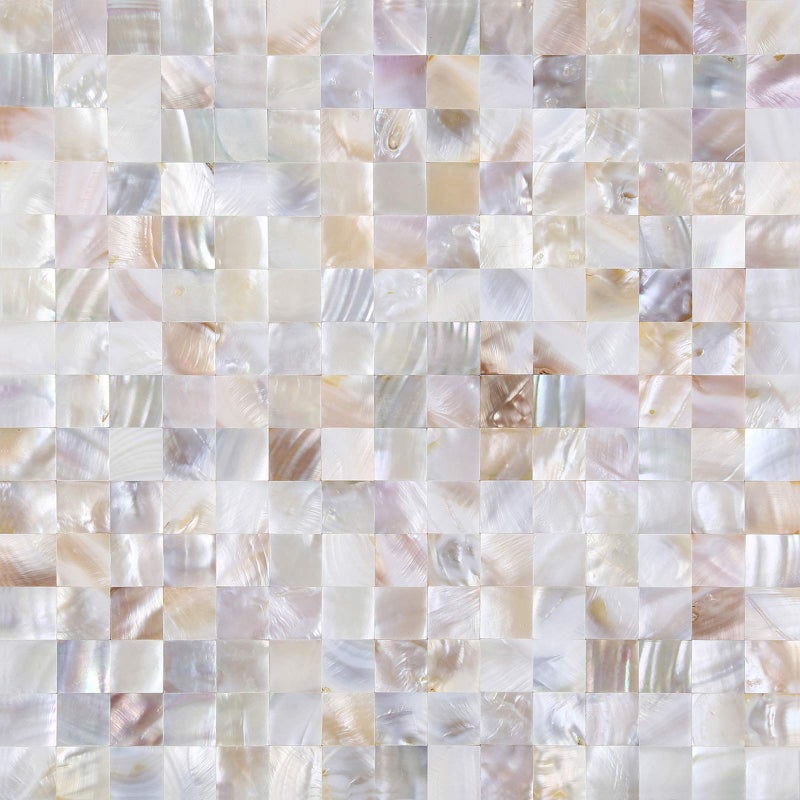 KASARO Peel and Stick Backsplash Shell Tiles, Mother of Pearl Mosaic Self Adhesive Tiles for Kitchen Wall Bathroom Bedroom Decor, Natural, 10-Sheet - Image 1